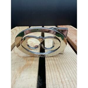 Silver-Tone Coach Signature Belt Buckle